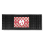 Red & Tan Plaid Rubber Bar Mat (Personalized)
