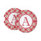 Red & Tan Plaid Sandstone Car Coasters - Set of 2 (Personalized)