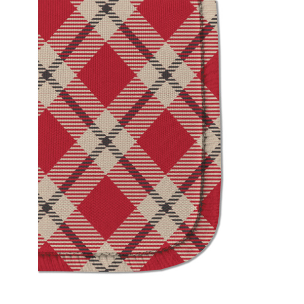 Red & Tan Plaid Sanitizer Holder Keychain - Detail