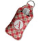 Red & Tan Plaid Sanitizer Holder Keychain - Large in Case