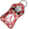 Red & Tan Plaid Sanitizer Holder Keychain - Small in Case