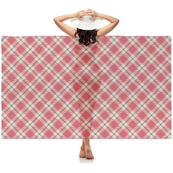 Red & Tan Plaid Sheer Sarong
