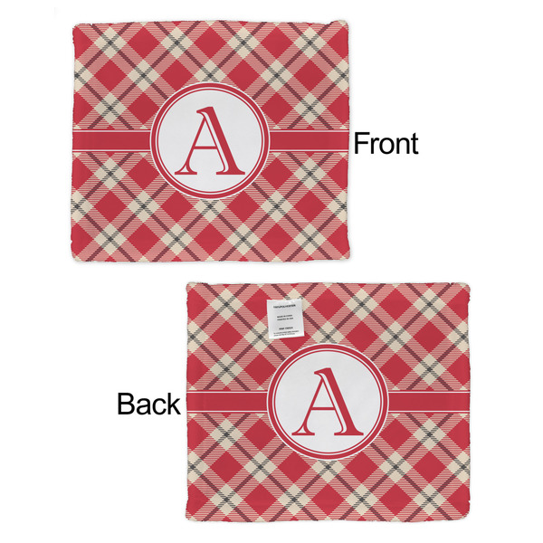 Red & Tan Plaid Security Blanket - Front & Back View