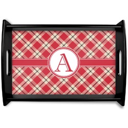 Red & Tan Plaid Wooden Trays (Personalized)