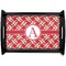 Red & Tan Plaid Black Wooden Tray - Small (Personalized)