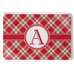 Red & Tan Plaid Serving Tray (Personalized)