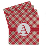 Red & Tan Plaid Absorbent Stone Coasters - Set of 4 (Personalized)