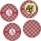 Red & Tan Plaid Set of Lunch / Dinner Plates