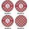 Red & Tan Plaid Set of Lunch / Dinner Plates (Approval)