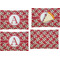 Red & Tan Plaid Set of Rectangular Appetizer / Dessert Plates