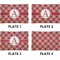 Red & Tan Plaid Set of Rectangular Appetizer / Dessert Plates (Approval)