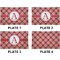 Red & Tan Plaid Set of Rectangular Dinner Plates (Approval)
