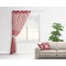 Red & Tan Plaid Sheer Curtain With Window and Rod - in Room Matching Pillow
