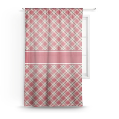 Red & Tan Plaid Sheer Curtain (Personalized)