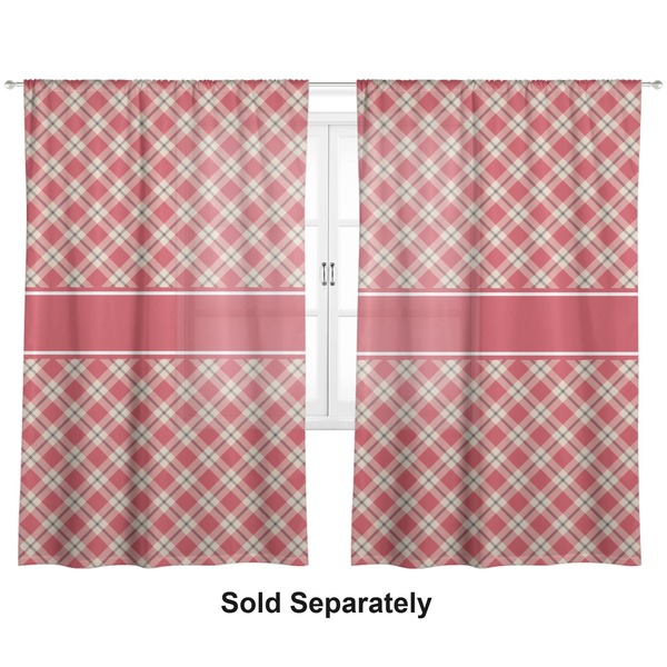 Red & Tan Plaid Sheer Curtains