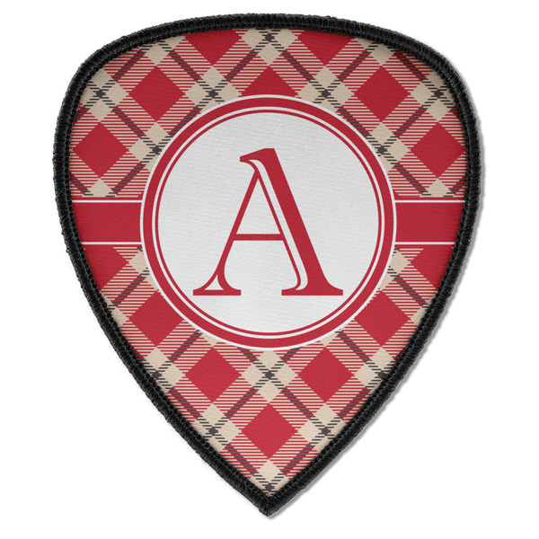 Red & Tan Plaid Shield Patch