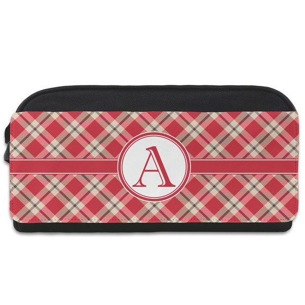Custom Red & Tan Plaid Shoe Bag (Personalized)