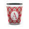 Red & Tan Plaid Ceramic Shot Glass - 1.5 oz - Two Tone - Single (Personalized)