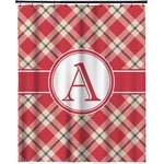 Red & Tan Plaid Extra Long Shower Curtain - 70"x84" (Personalized)