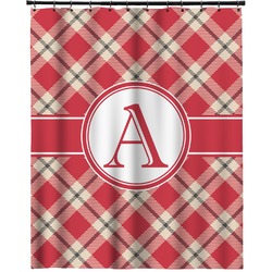 Red & Tan Plaid Extra Long Shower Curtain - 70"x84" (Personalized)