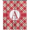 Red & Tan Plaid Extra Long Shower Curtain - 70"x84" (Personalized)