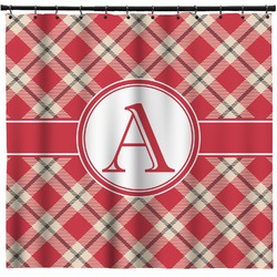 Red & Tan Plaid Shower Curtain - Custom Size (Personalized)