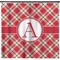 Red & Tan Plaid Shower Curtain - Custom Size (Personalized)