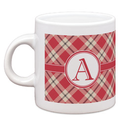 Red & Tan Plaid Espresso Cup (Personalized)