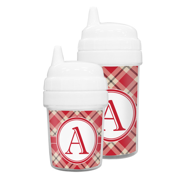 Red & Tan Plaid Sippy Cups