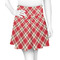 Red & Tan Plaid Skater Skirt - Front