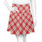 Red & Tan Plaid Skater Skirt - X Large