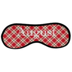 Red & Tan Plaid Sleeping Eye Masks - Large (Personalized)
