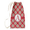 Red & Tan Plaid Small Laundry Bag - Front View