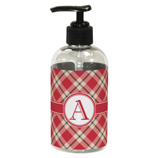 Red & Tan Plaid Small Soap/Lotion Bottle