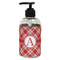 Red & Tan Plaid Plastic Soap / Lotion Dispenser (8 oz - Small - Black) (Personalized)