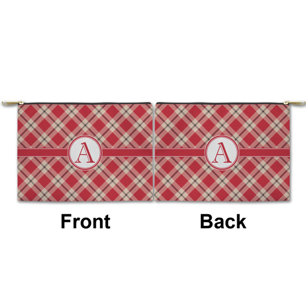 Red & Tan Plaid Small Zipper Pouch Approval (Front and Back)