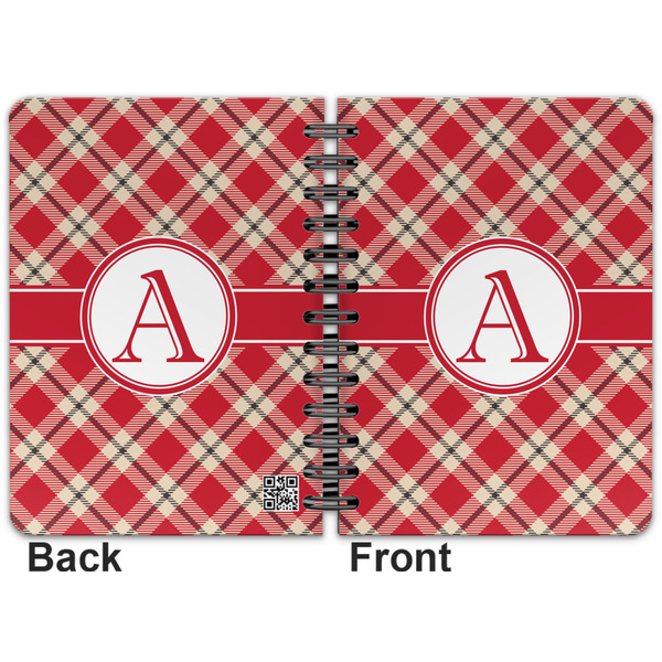 Red & Tan Plaid Spiral Journal 5 x 7 - Apvl