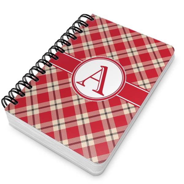 Red & Tan Plaid Spiral Journal 5 x 7 - Main