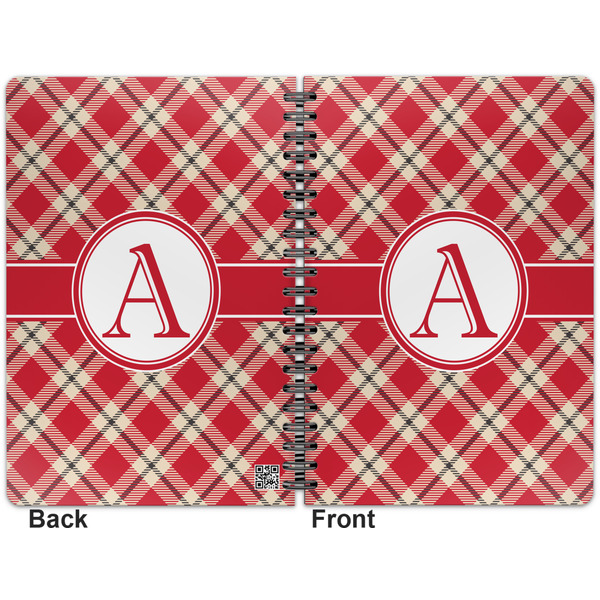 Red & Tan Plaid Spiral Journal 7 x 10 - Apvl