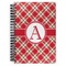 Red & Tan Plaid Spiral Notebook (Personalized)