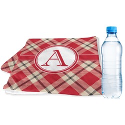 Red & Tan Plaid Sports & Fitness Towel (Personalized)