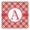 Red & Tan Plaid Square Decal - XLarge (Personalized)