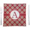 Red & Tan Plaid Square Dinner Plate