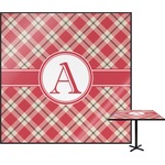 Red & Tan Plaid Square Table Top - 24" (Personalized)