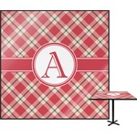 Red & Tan Plaid Square Table Top (Personalized)