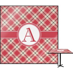 Red & Tan Plaid Square Table Top (Personalized)