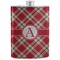 Red & Tan Plaid Stainless Steel Flask