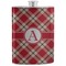 Red & Tan Plaid Stainless Steel Flask (Personalized)