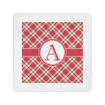 Red & Tan Plaid Standard Cocktail Napkins (Personalized)