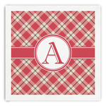 Red & Tan Plaid Paper Dinner Napkins (Personalized)